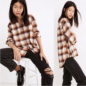 Madewell- Flannel Button-Up Shirt- women’s XS
